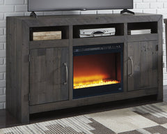 Mayflyn Signature Design by Ashley TV Stgand with Fireplace image